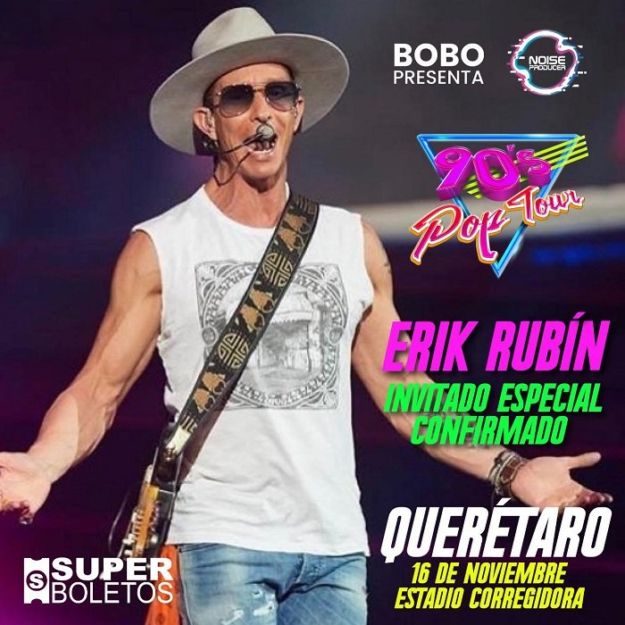Erik Rubín, invitado al 90's Pop Tour en Querétaro